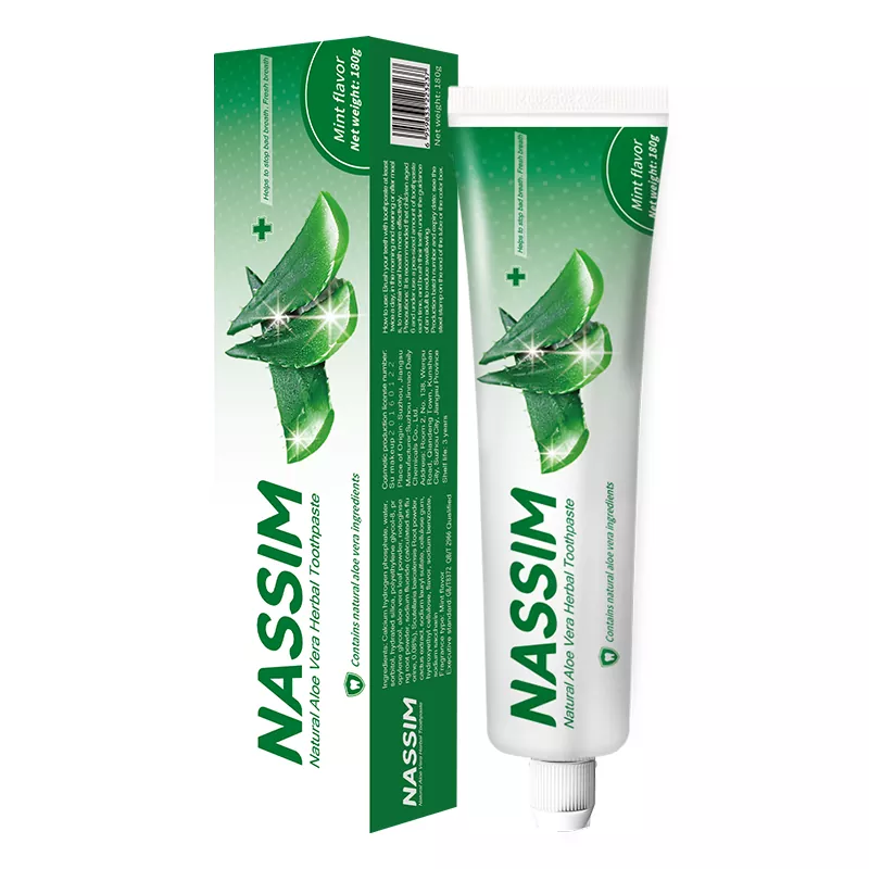 Pasta de dientes de aloe vera y menta a base de hierbas